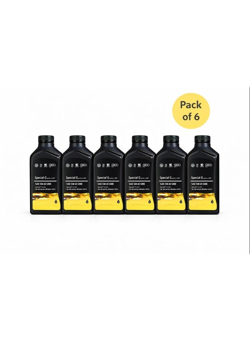 زيت محرك فولكس فاجن / أودي الخاص G SAE 5W-40 – عبوة من 6 × 1 لتر – معتمد من VW 502 00 / 505 00